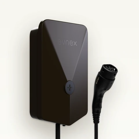 Evnex home EV charger with Type 2 cable